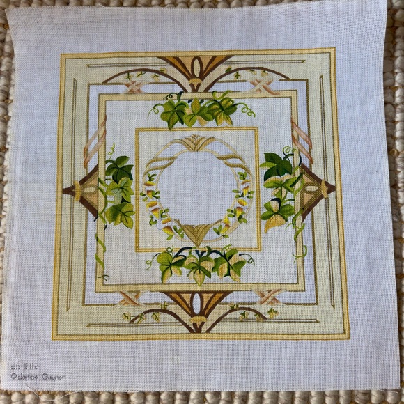 Hand-Painted “Flowers/Ivy” Needlepoint Canvas - Picture 7 of 10